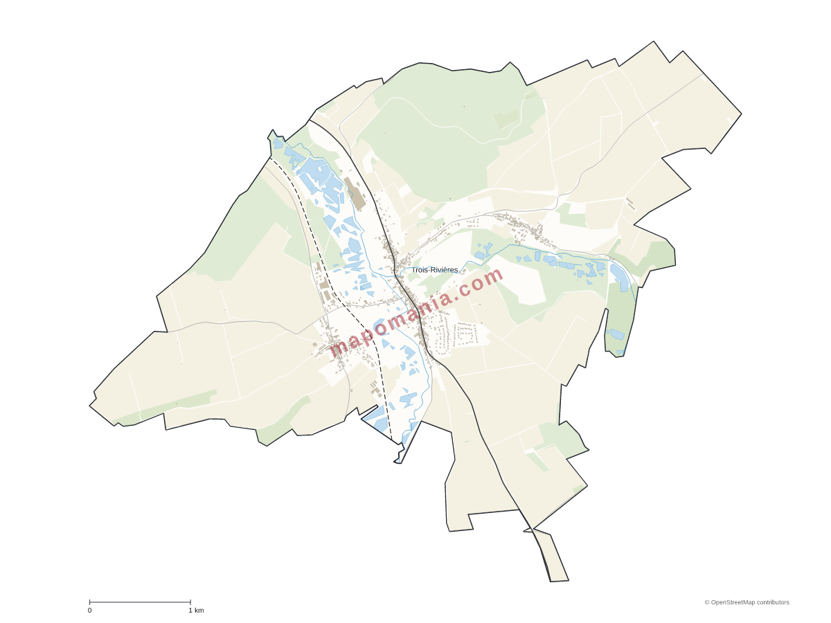 Carte de Trois-Rivières à personnaliser
