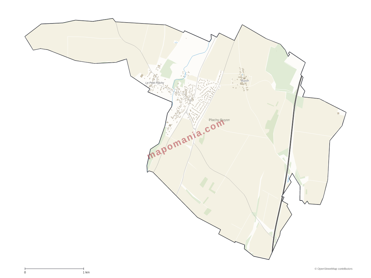 Carte de Plachy-Buyon à personnaliser