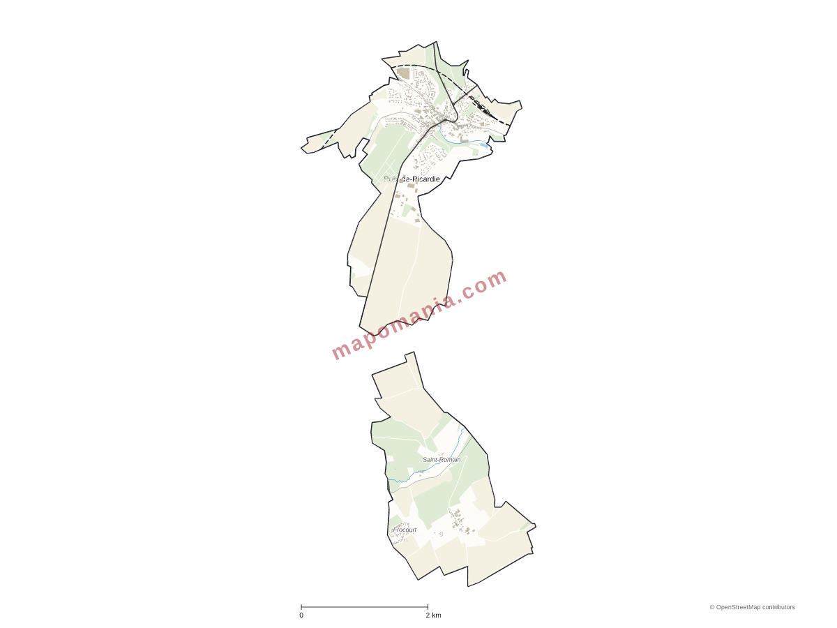 Carte de Poix-de-Picardie à personnaliser