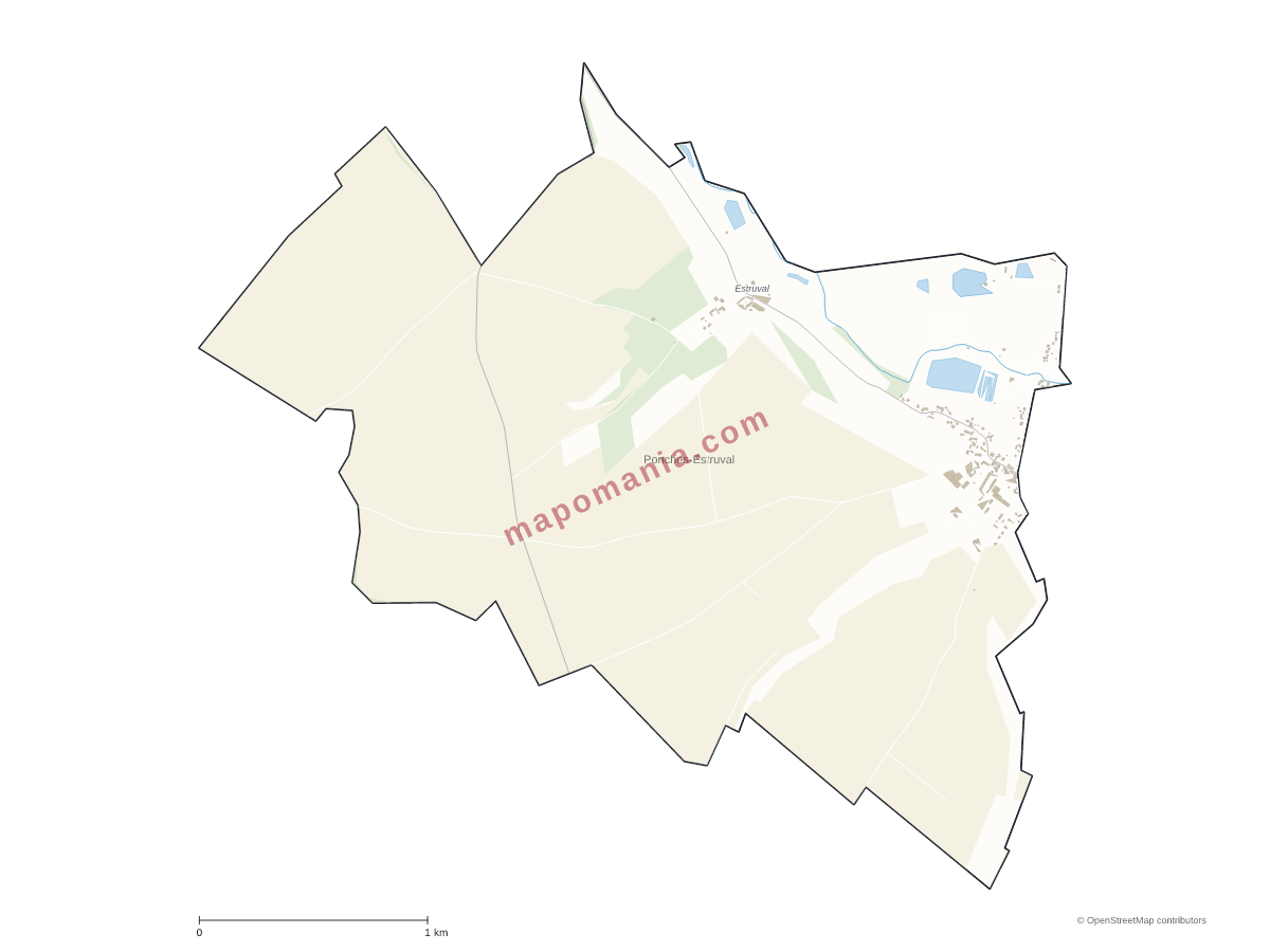 Carte de Ponches-Estruval à personnaliser