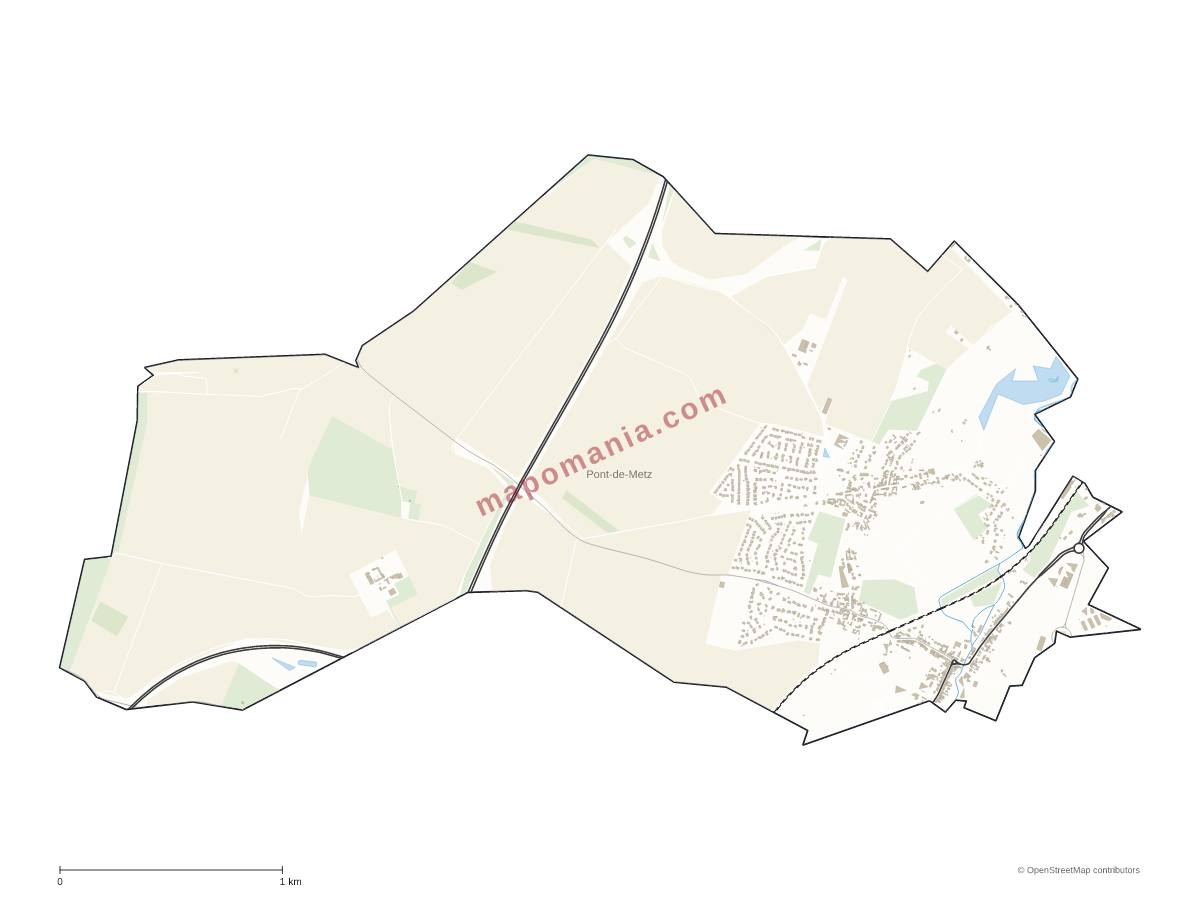 Carte de Pont-de-Metz à personnaliser