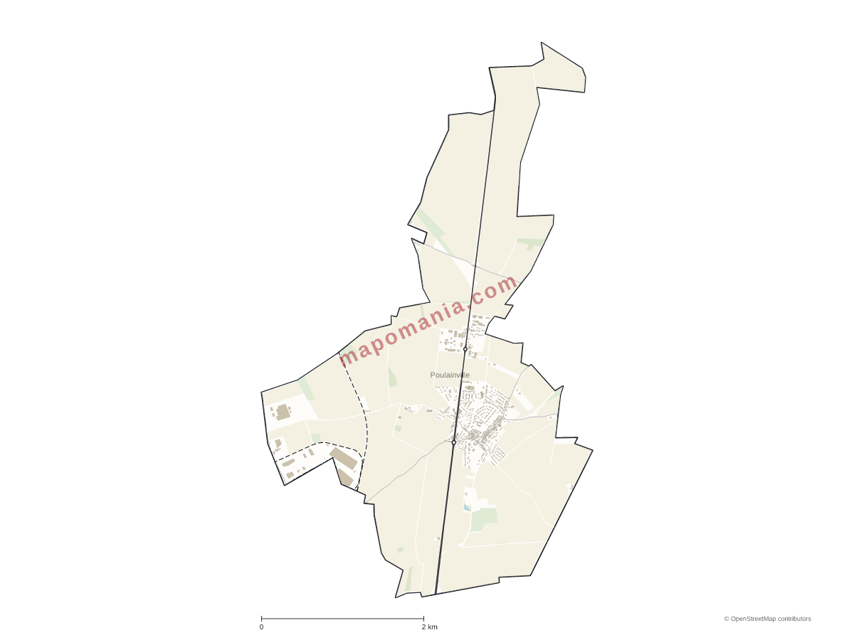 Carte de Poulainville à personnaliser