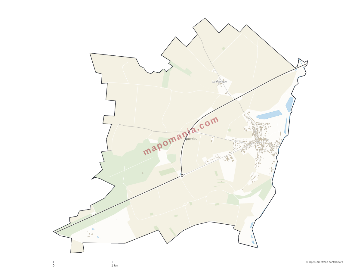 Carte de Querrieu à personnaliser