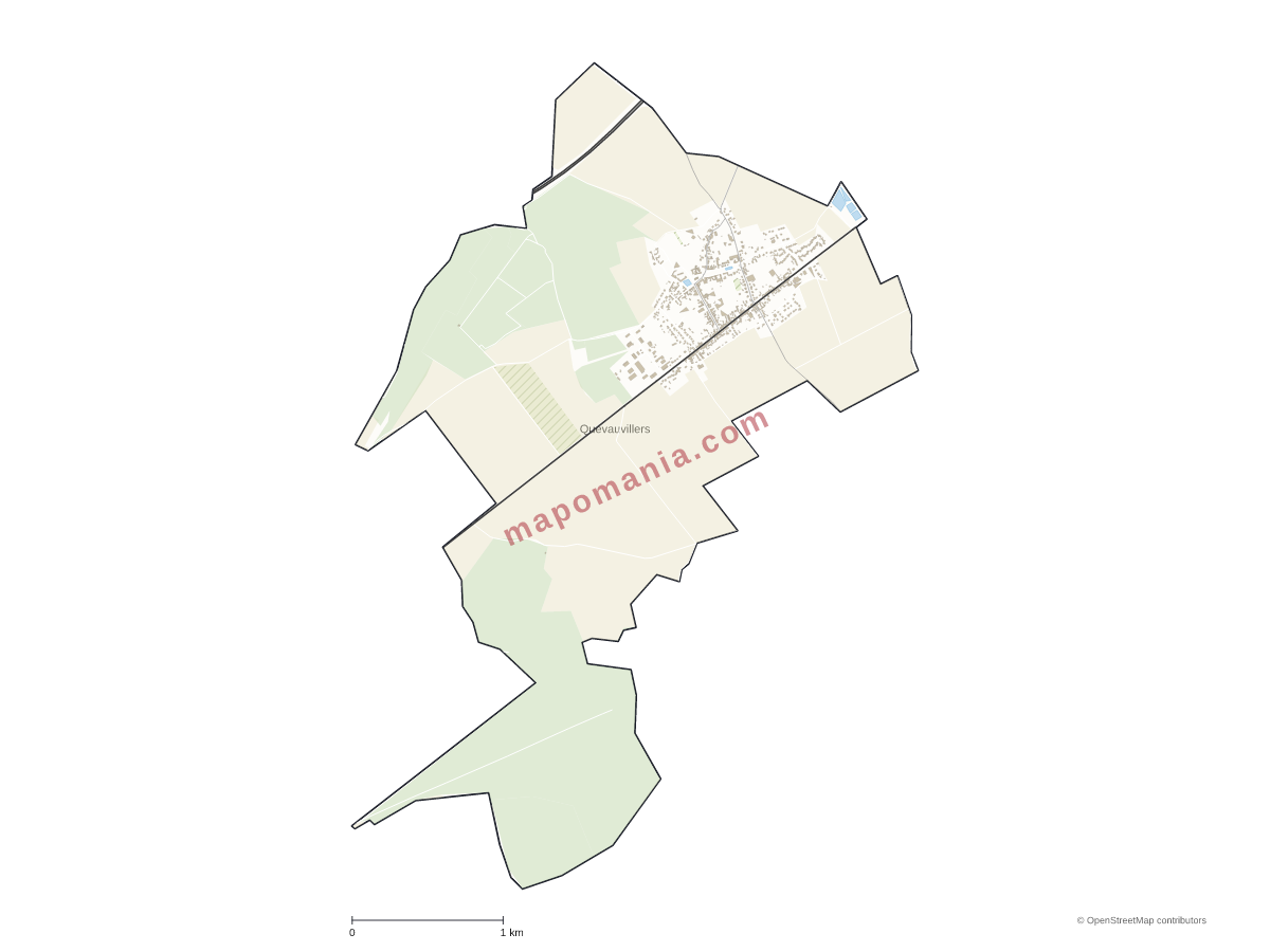 Carte de Quevauvillers à personnaliser
