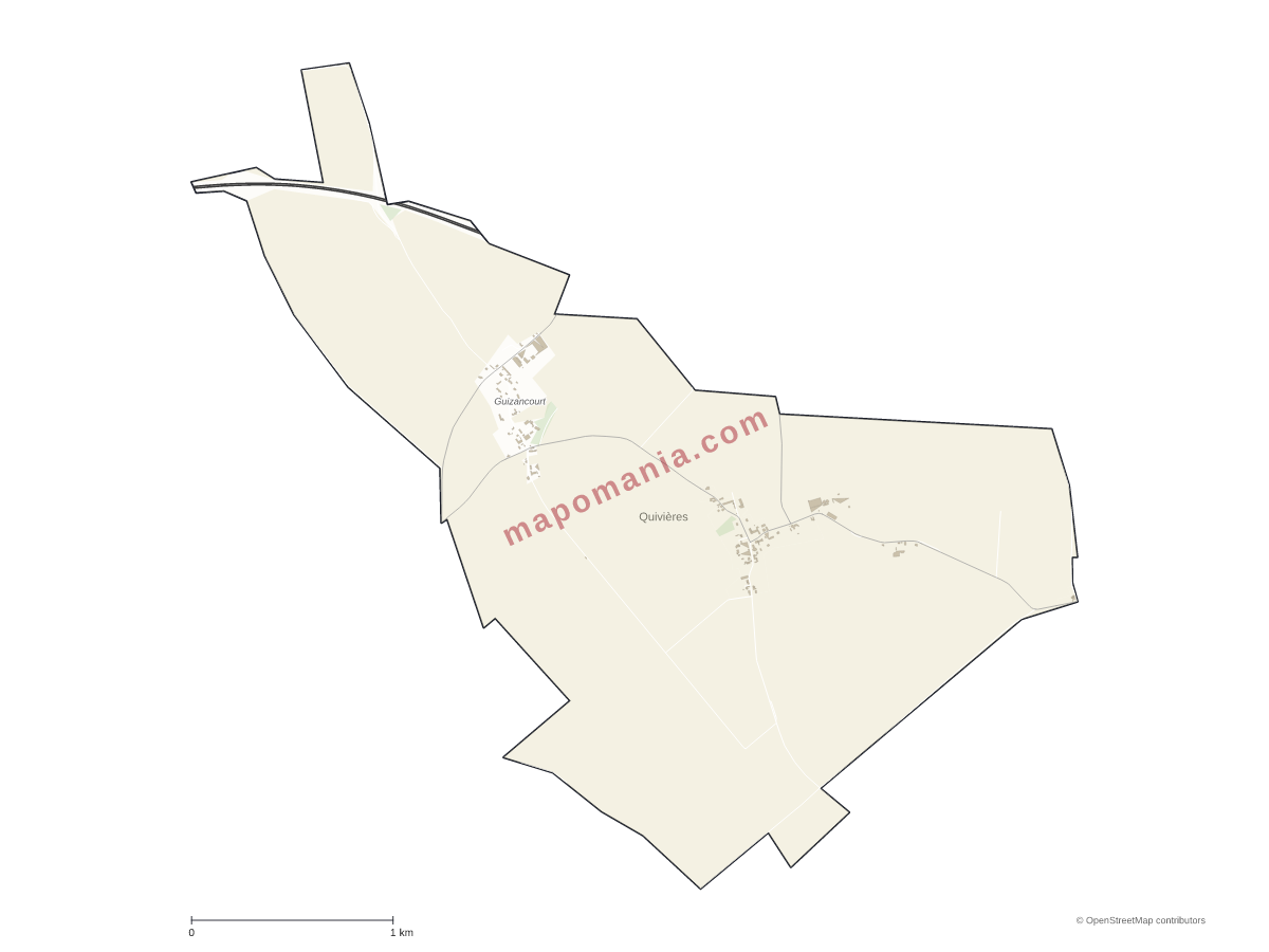 Carte de Quivières à personnaliser
