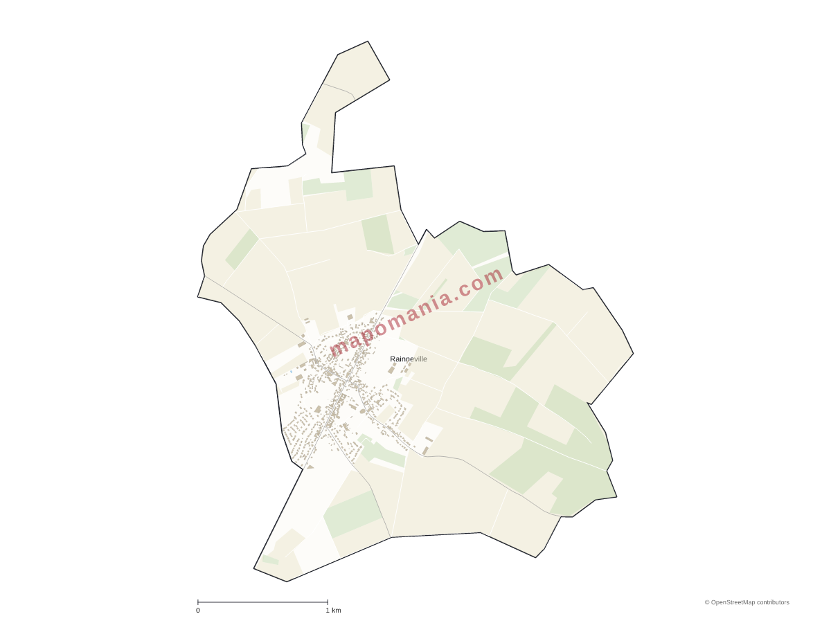 Carte de Rainneville à personnaliser