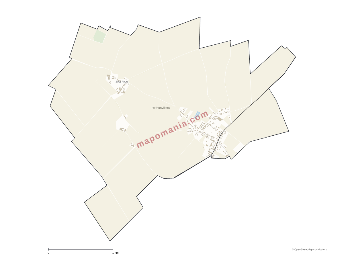 Carte de Rethonvillers à personnaliser