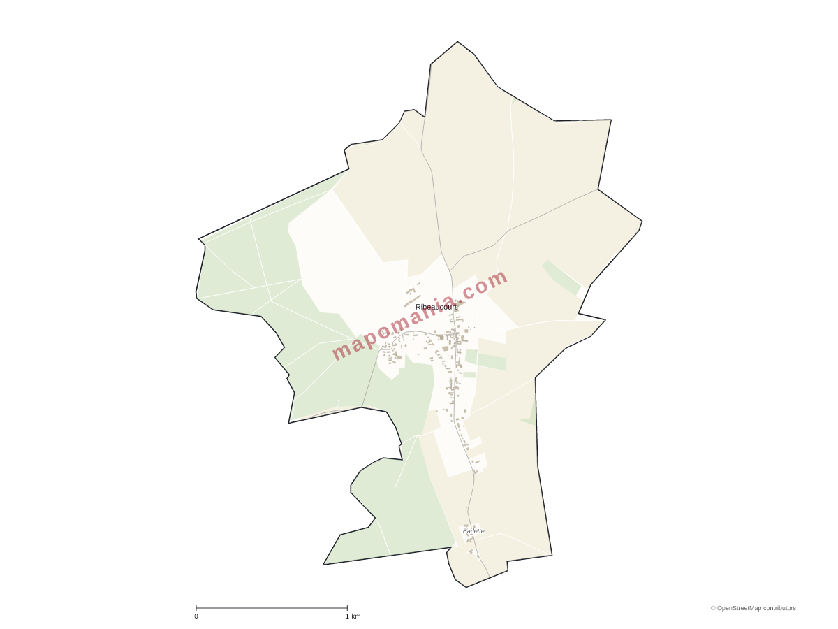 Carte de Ribeaucourt à personnaliser