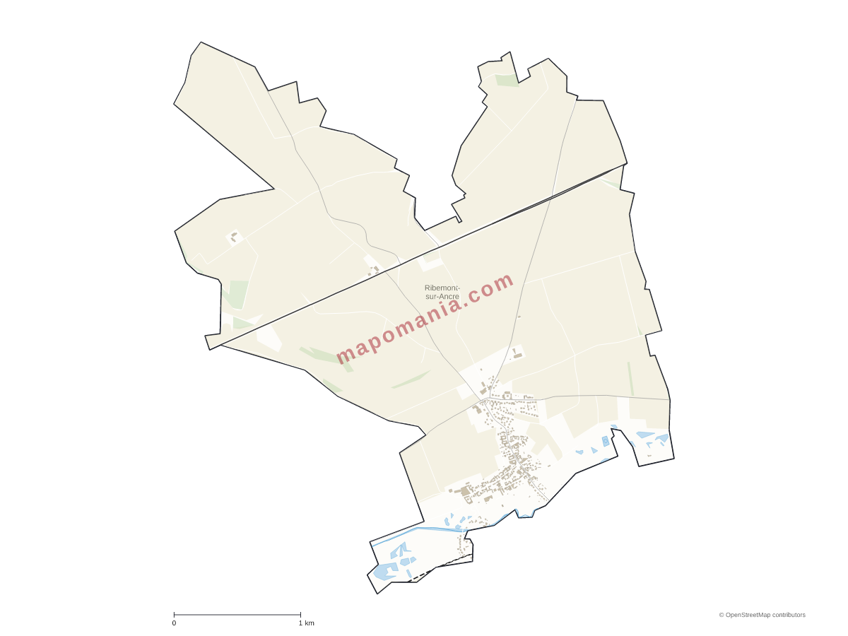 Carte de Ribemont-sur-Ancre à personnaliser