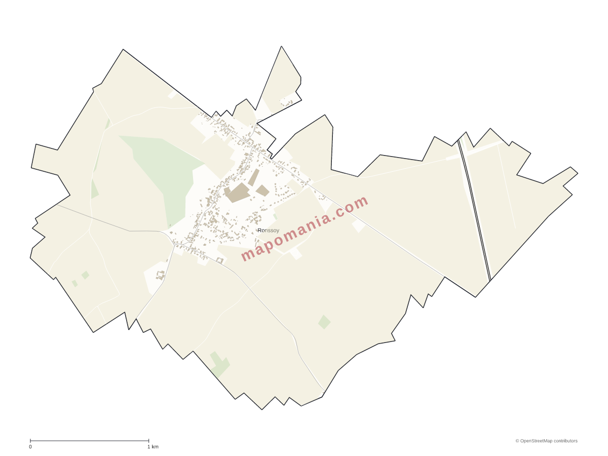 Carte de Ronssoy à personnaliser