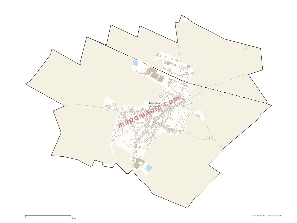 Carte de Rosières-en-Santerre à personnaliser
