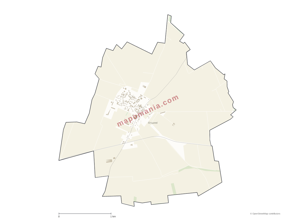Carte de Rouvrel à personnaliser