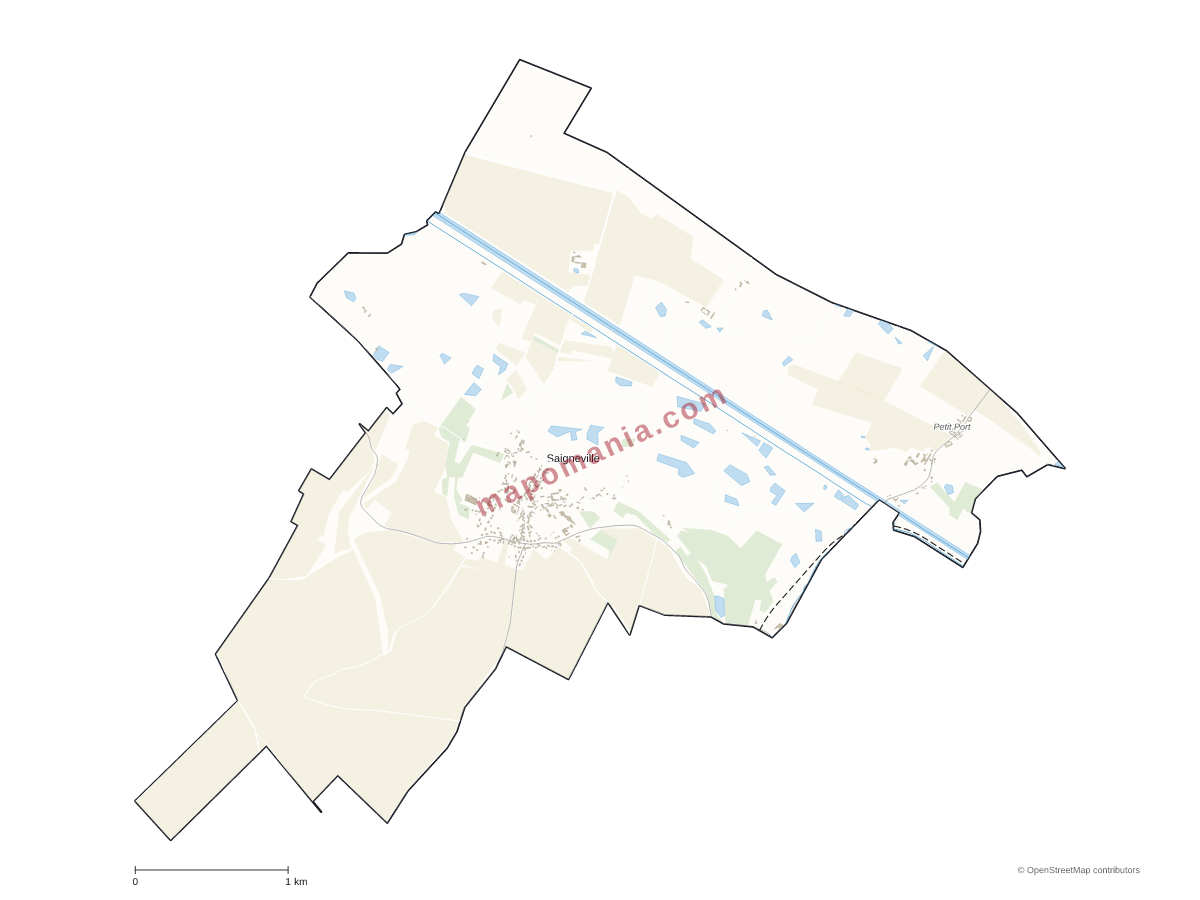 Carte de Saigneville à personnaliser