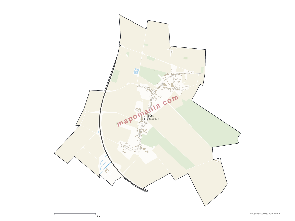 Carte de Sailly-Flibeaucourt à personnaliser
