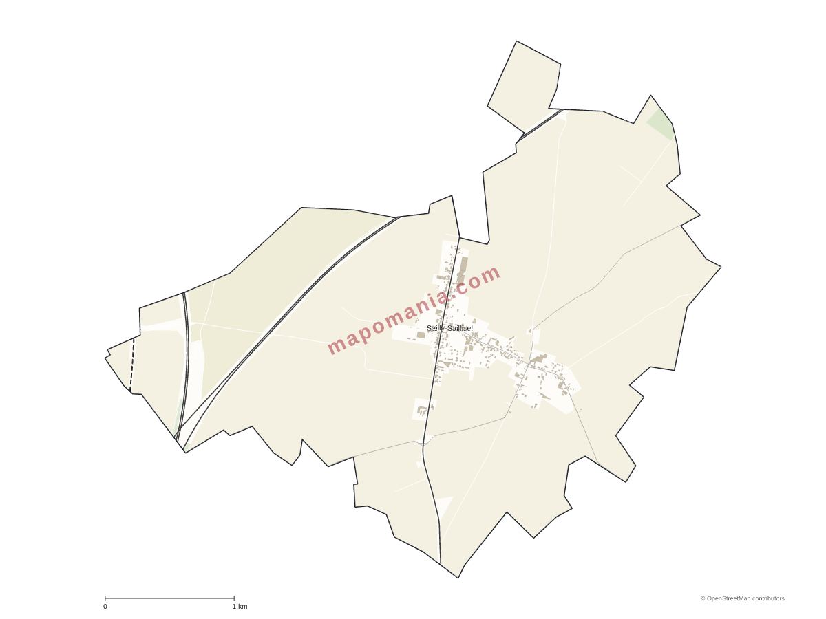 Carte de Sailly-Saillisel à personnaliser