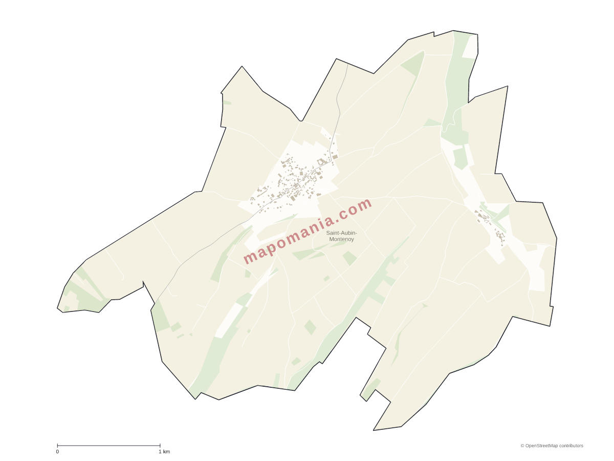 Carte de Saint-Aubin-Montenoy à personnaliser