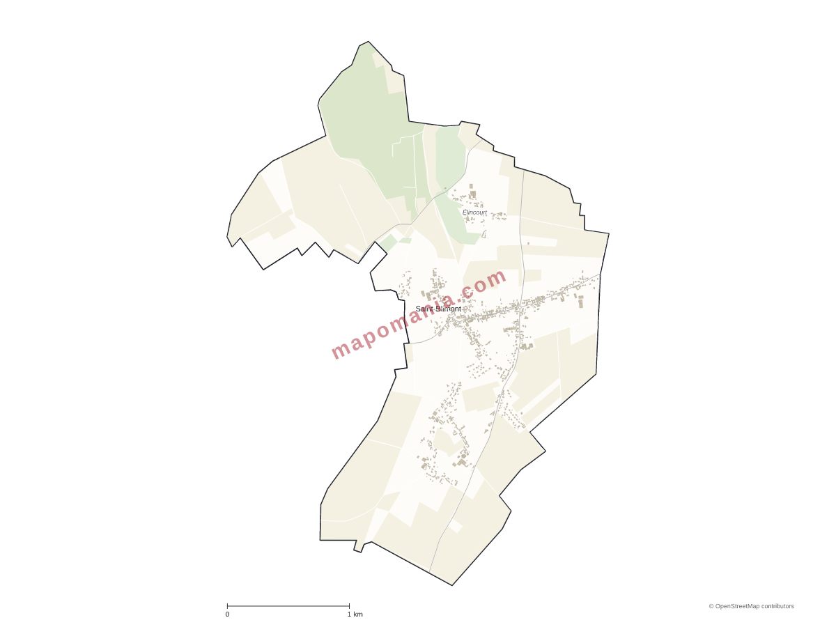 Carte de Saint-Blimont à personnaliser