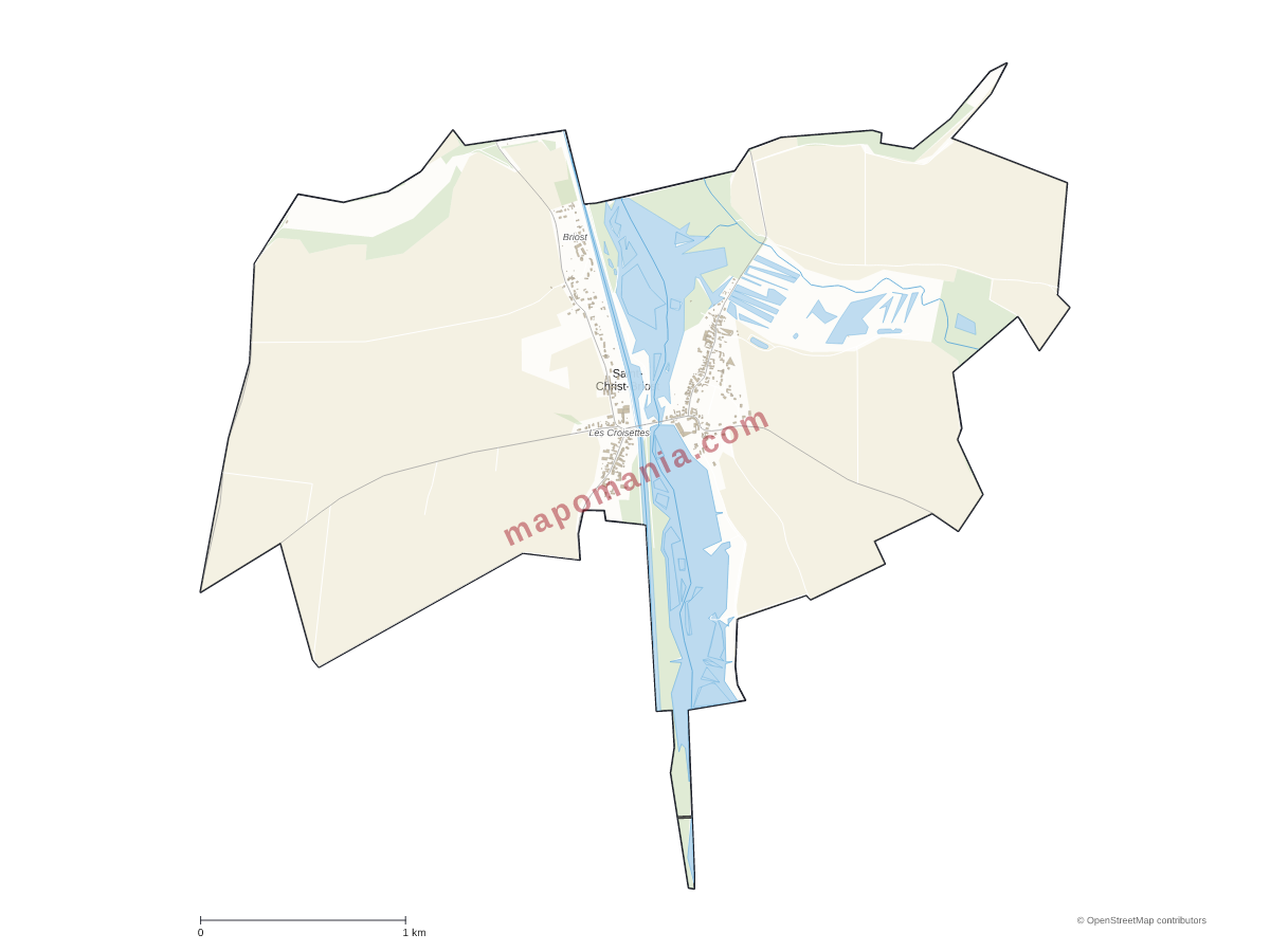 Carte de Saint-Christ-Briost à personnaliser