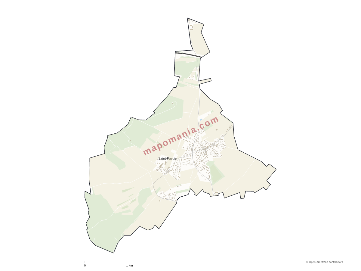 Carte de Saint-Fuscien à personnaliser
