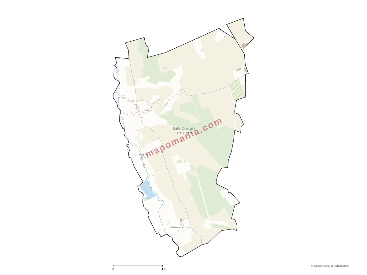 Carte de Saint-Germain-sur-Bresle à personnaliser