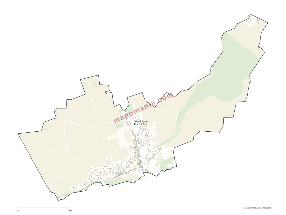 Carte de Saint-Léger-lès-Domart à personnaliser