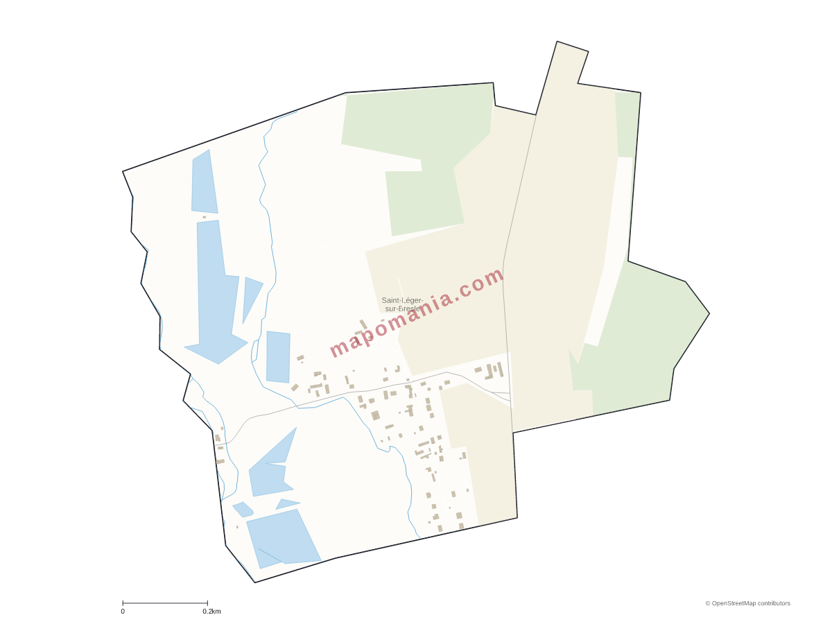 Carte de Saint-Léger-sur-Bresle à personnaliser