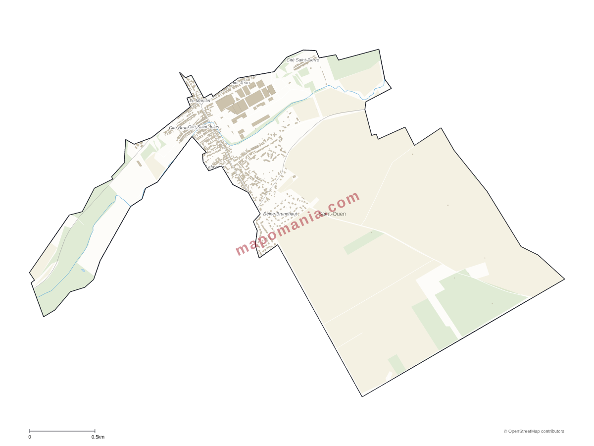 Carte de Saint-Ouen à personnaliser