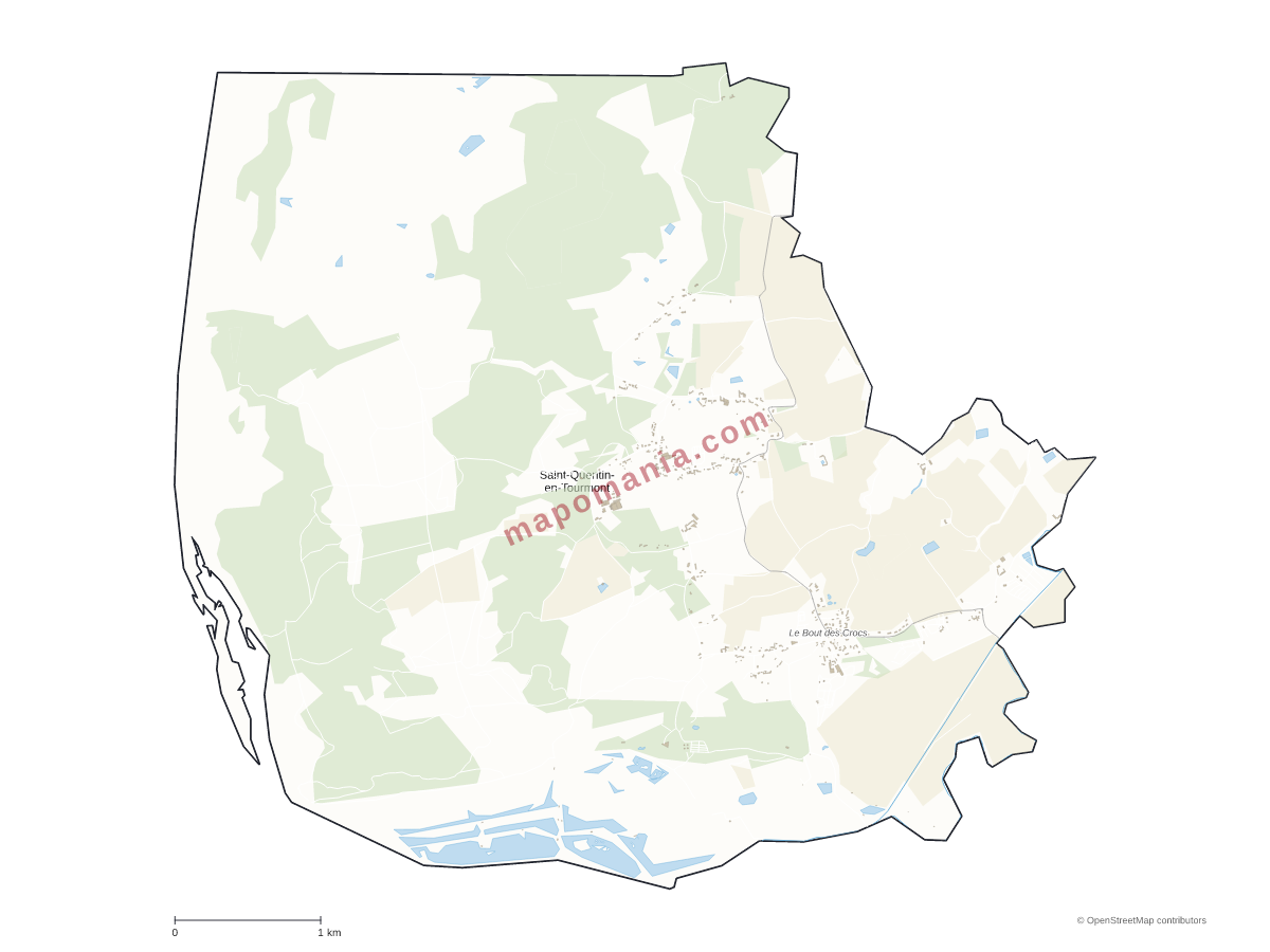 Carte de Saint-Quentin-en-Tourmont à personnaliser