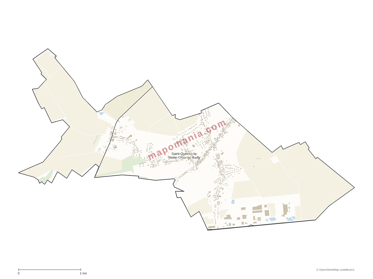 Carte de Saint-Quentin-la-Motte-Croix-au-Bailly à personnaliser