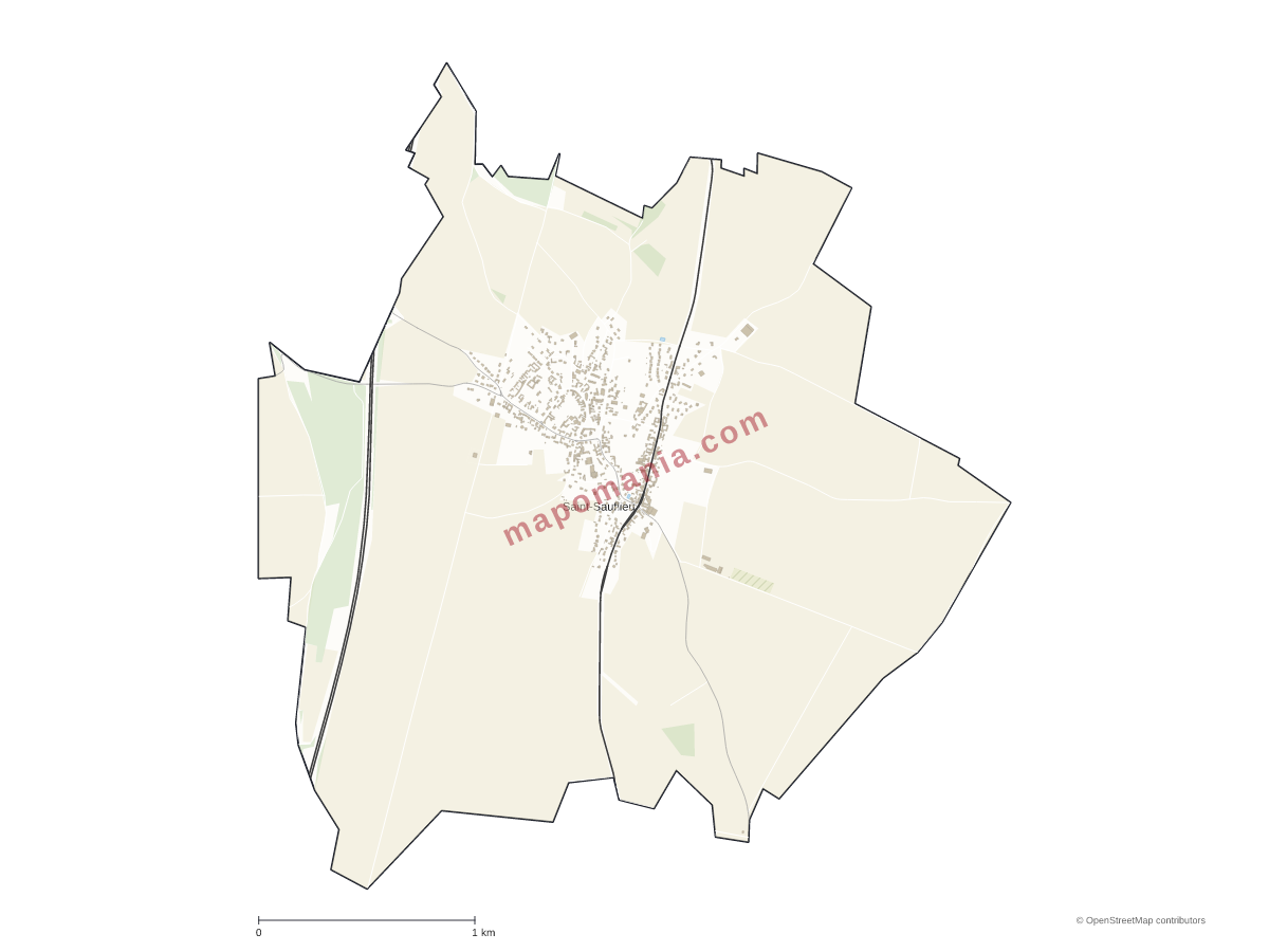 Carte de Saint-Sauflieu à personnaliser