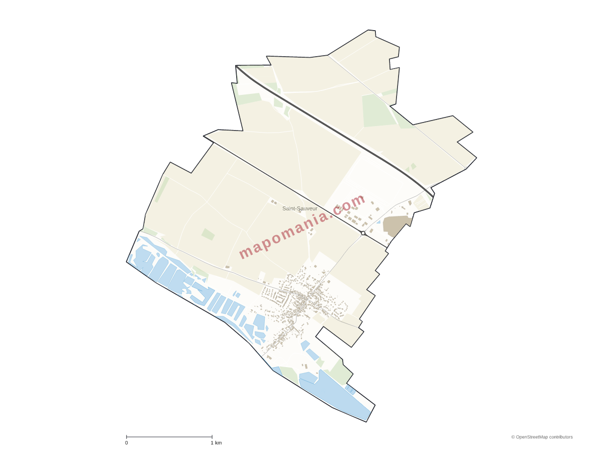 Carte de Saint-Sauveur à personnaliser