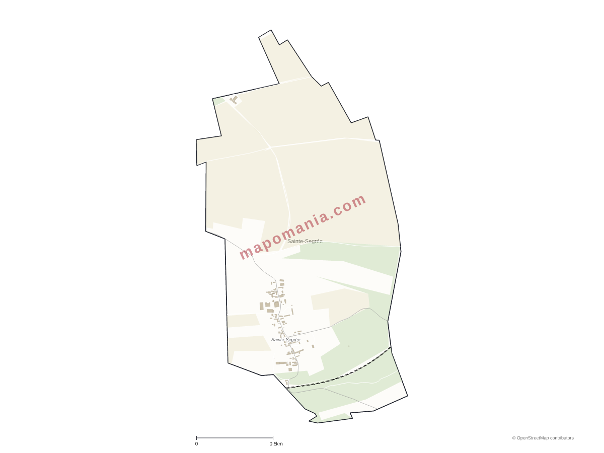 Carte de Sainte-Segrée à personnaliser