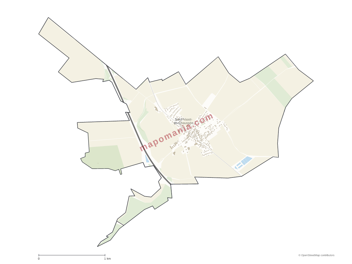 Carte de Saint-Vaast-en-Chaussée à personnaliser