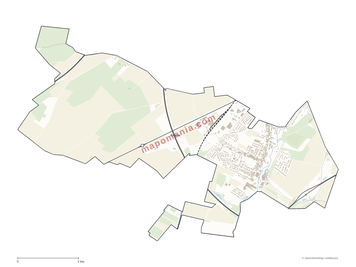 Carte de Saleux à personnaliser