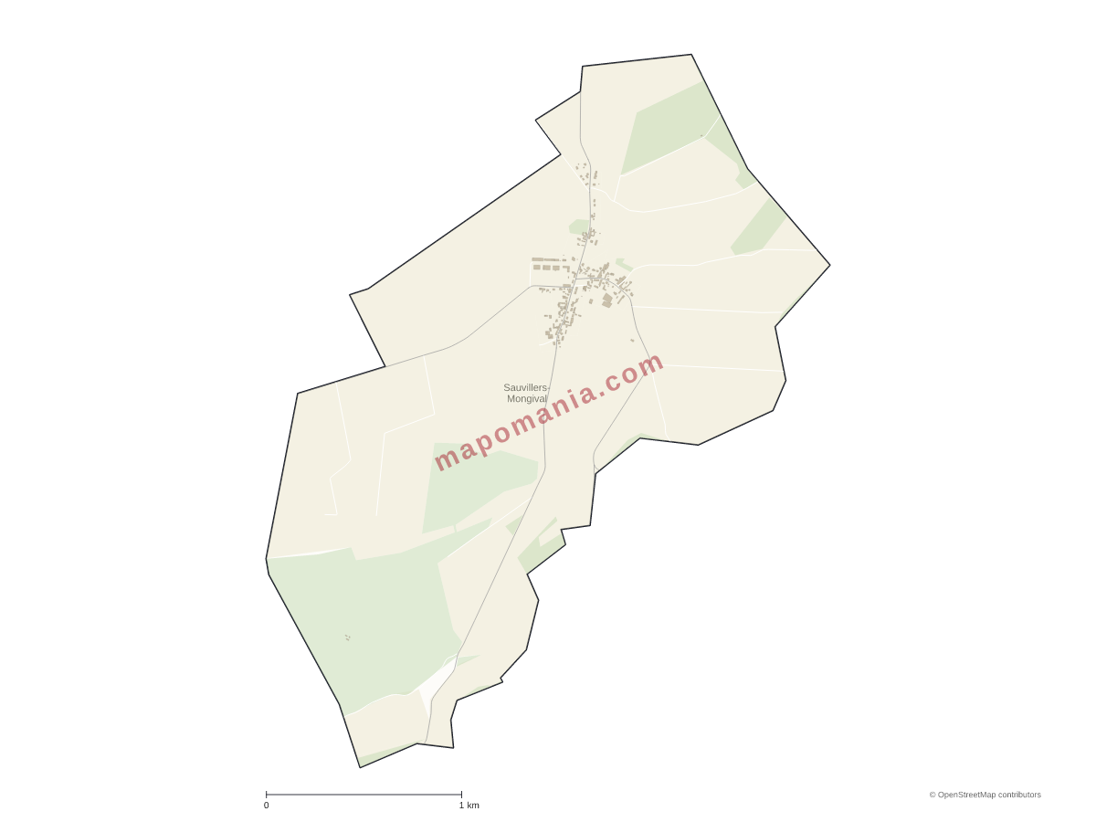 Carte de Sauvillers-Mongival à personnaliser