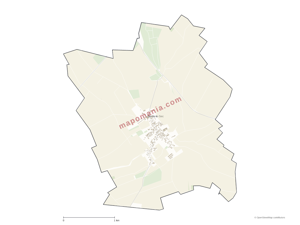 Carte de Senlis-le-Sec à personnaliser