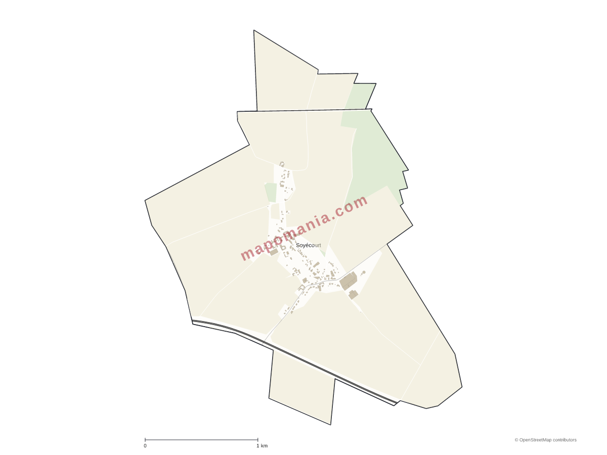 Carte de Soyécourt à personnaliser