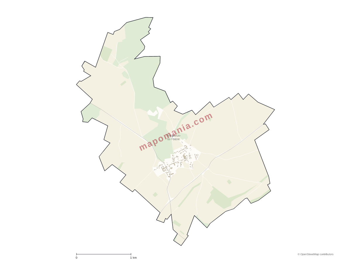 Carte de Templeux-la-Fosse à personnaliser
