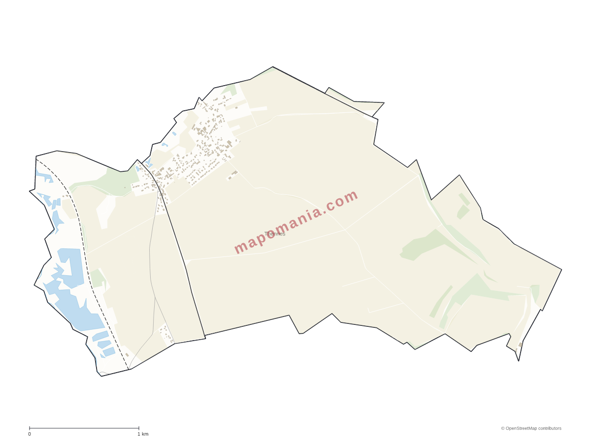 Carte de Thennes à personnaliser