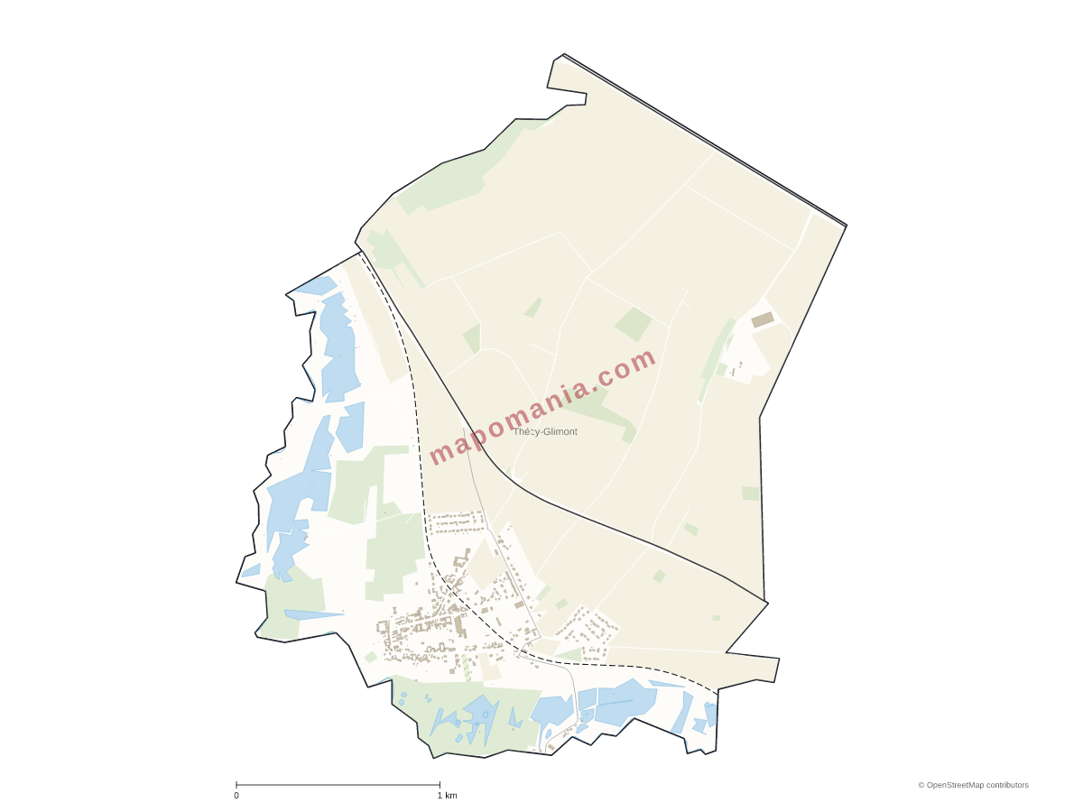 Carte de Thézy-Glimont à personnaliser