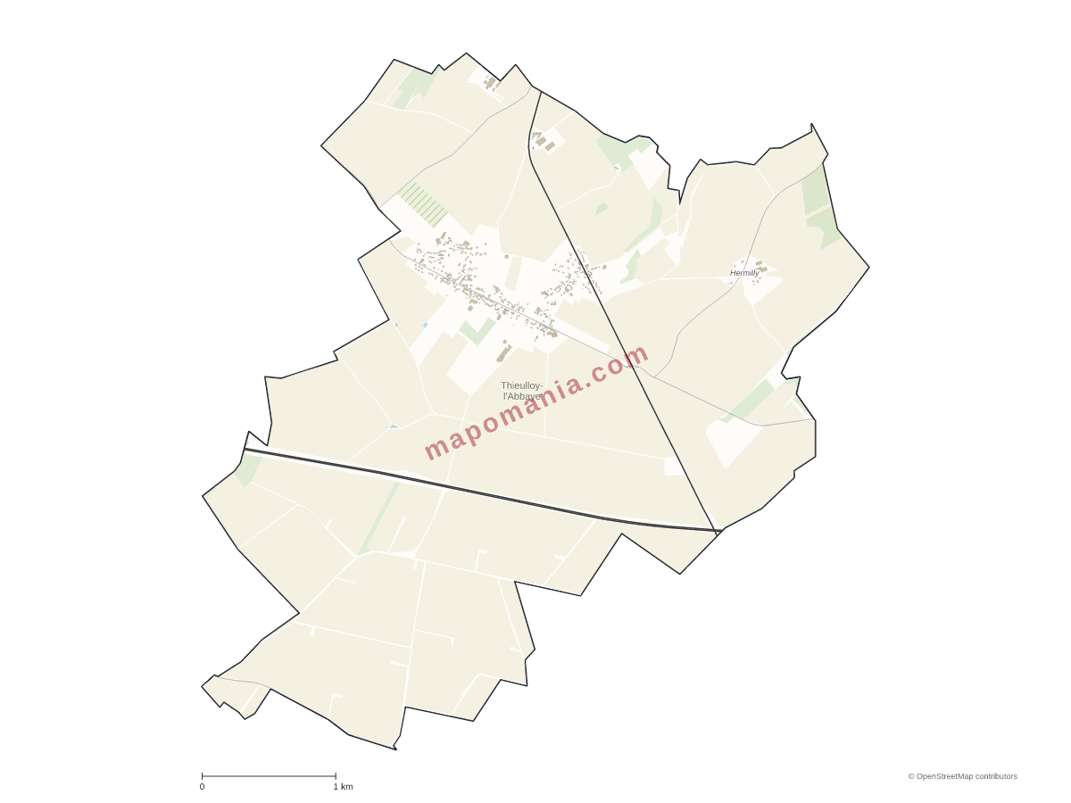 Carte de Thieulloy-l'Abbaye à personnaliser