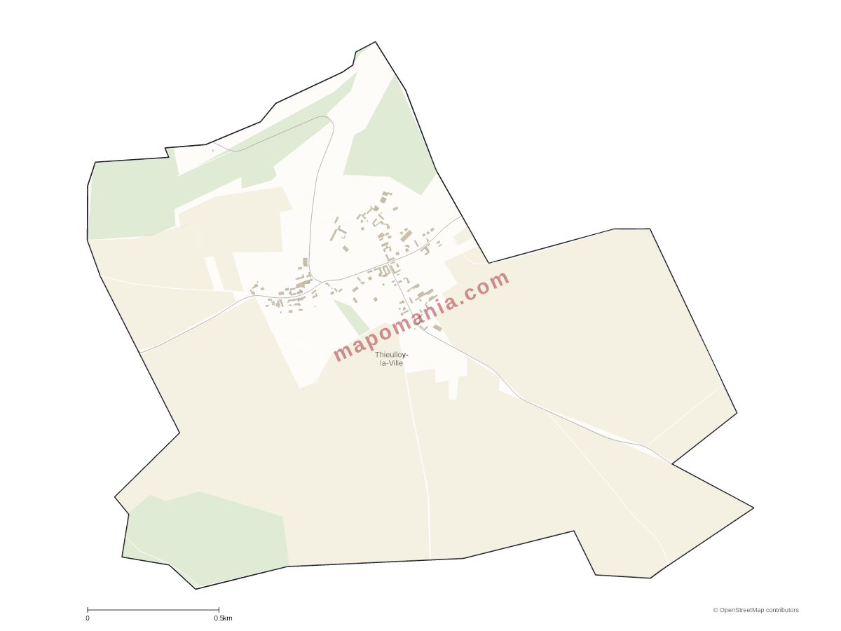 Carte de Thieulloy-la-Ville à personnaliser