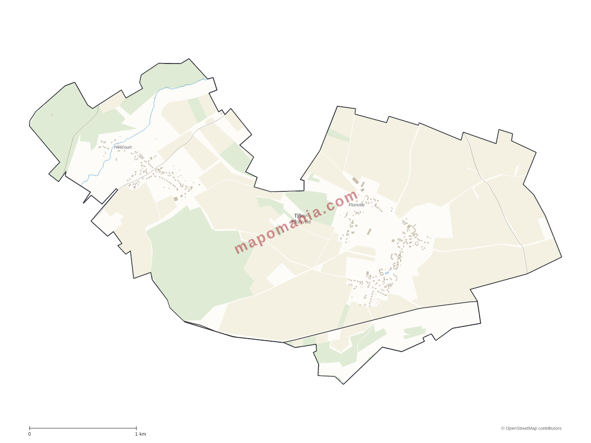 Carte de Tilloy-Floriville à personnaliser
