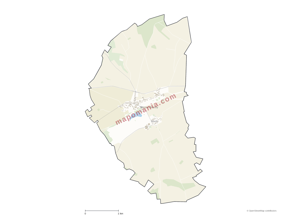 Carte de Tincourt-Boucly à personnaliser