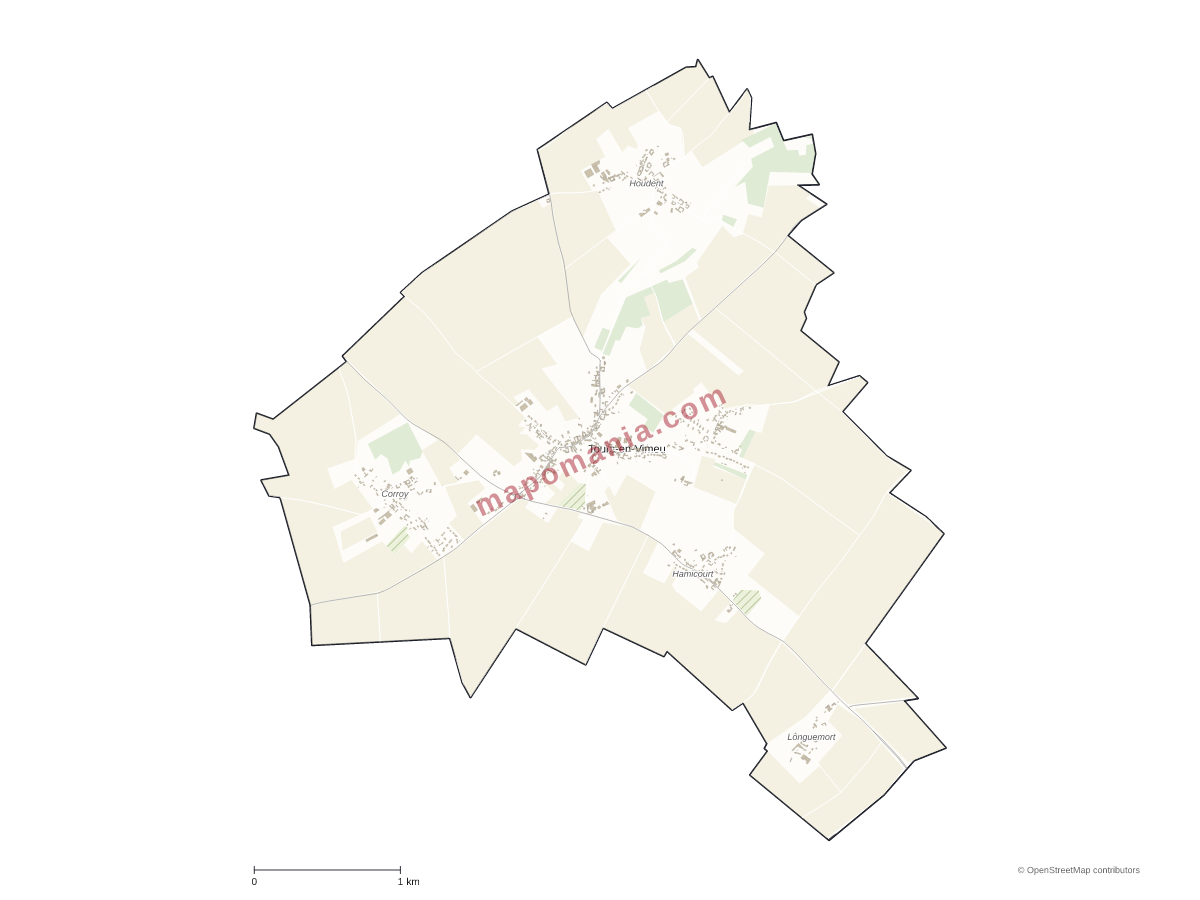 Carte de Tours-en-Vimeu à personnaliser