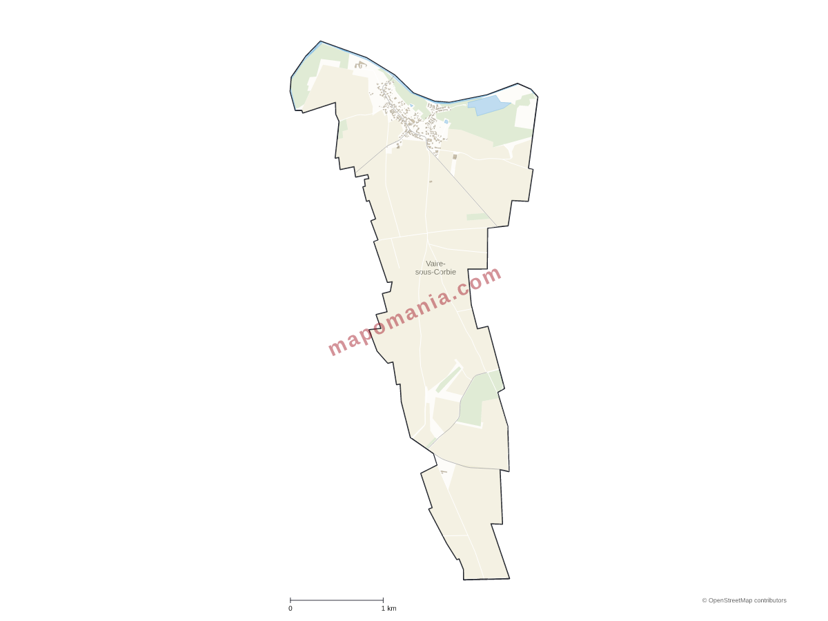 Carte de Vaire-sous-Corbie à personnaliser