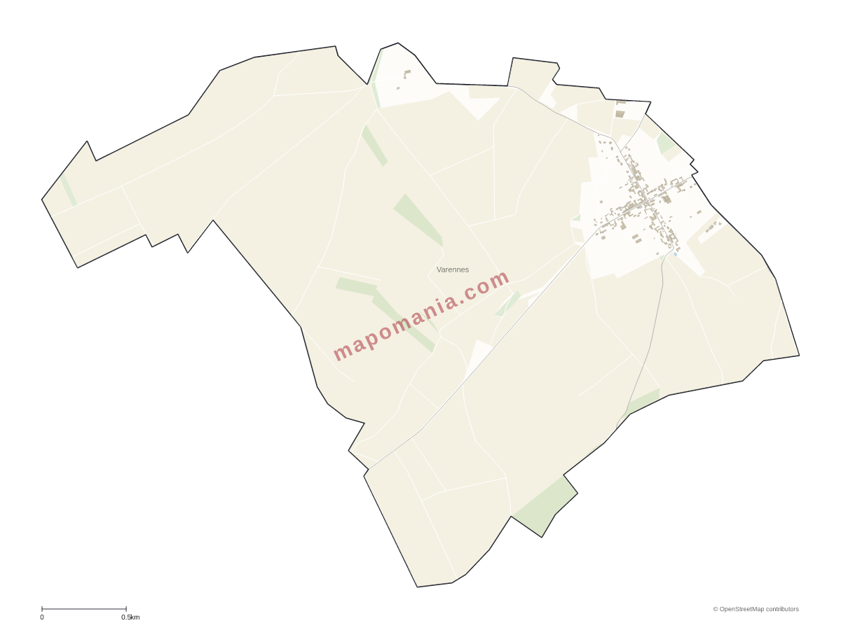Carte de Varennes à personnaliser