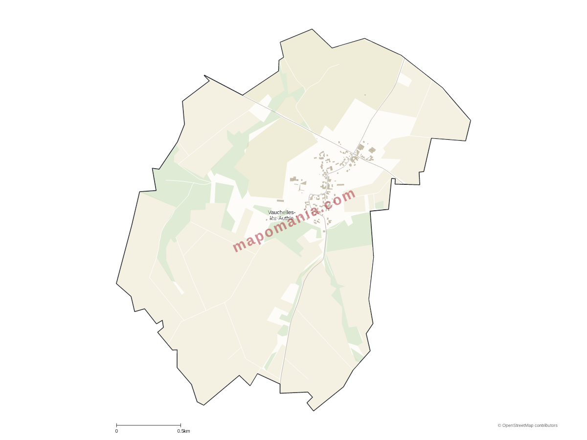 Carte de Vauchelles-lès-Authie à personnaliser