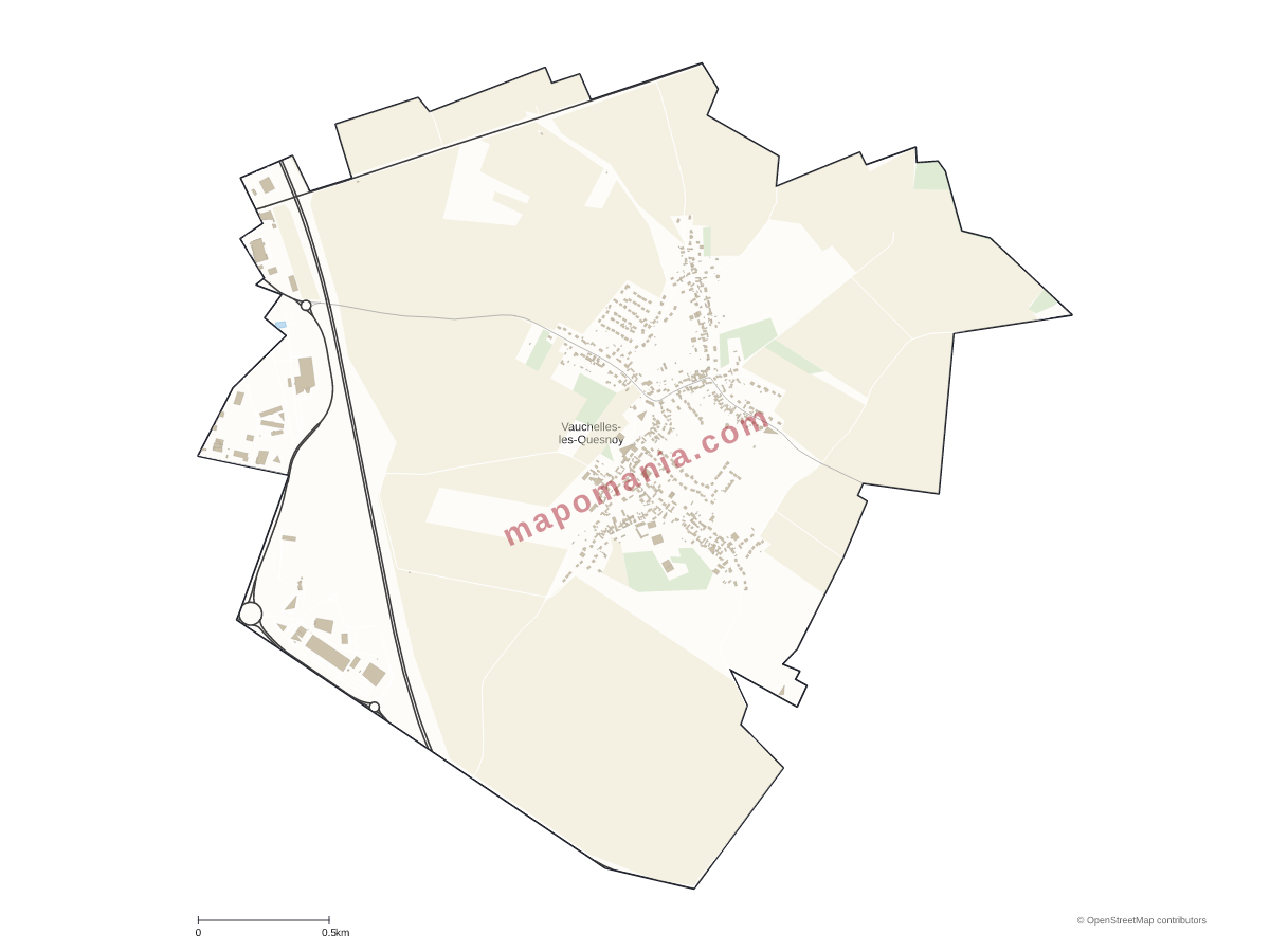 Carte de Vauchelles-les-Quesnoy à personnaliser