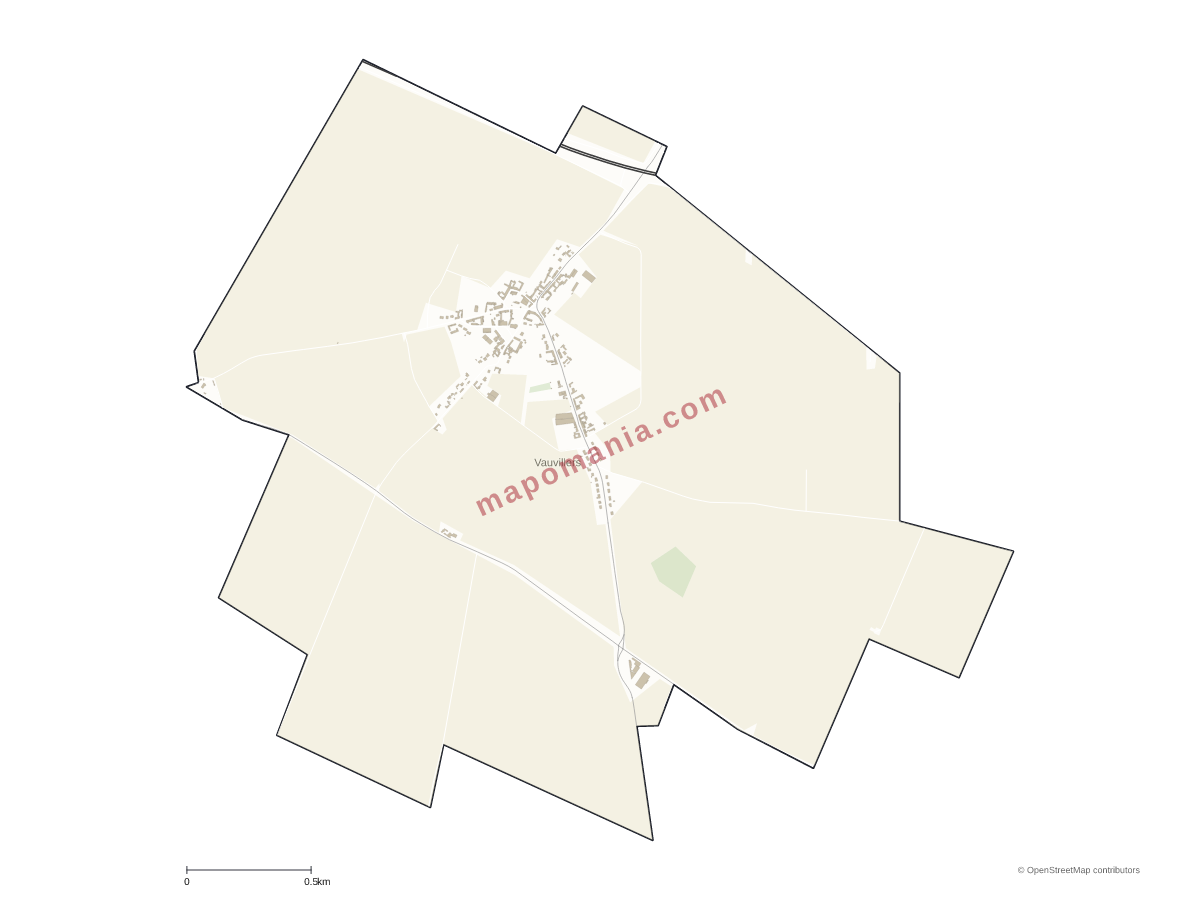 Carte de Vauvillers à personnaliser